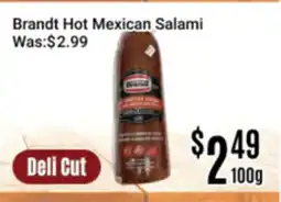 Nations Fresh Foods Brandt Hot Mexican Salami offer