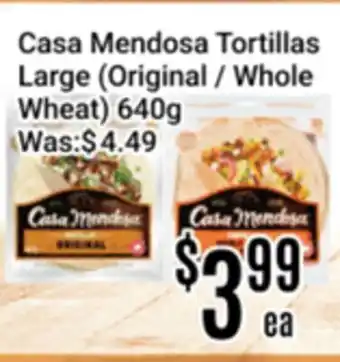 Nations Fresh Foods Casa Mendosa Tortillas Large (Original / Whole Wheat) offer