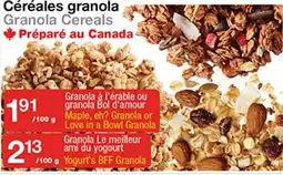 Bulk Barn Céréales granola offer