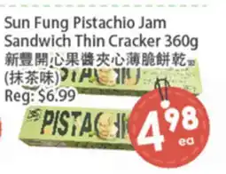Fresh Palace Supermarket Sun Fung Pistachio Jam Sandwich Thin Cracker offer