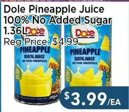 Blue Sky Supermarket Dole Pineapple Juice 100% No Added Sugar offer