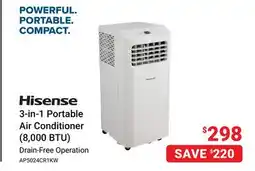 Visions Electronics Hisense Portable 3-in-1 Air Conditioner (8000 BTU) offer