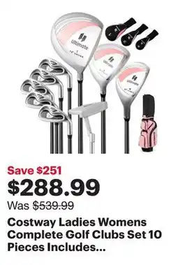 Best Buy Costway Ladies Womens Complete Golf Clubs Set 10 Pieces Includes Alloy Driver offer