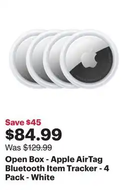 Best Buy Open Box - Apple AirTag Bluetooth Item Tracker - 4 Pack - White offer