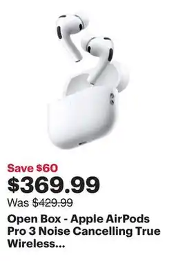 Best Buy Open Box - Apple AirPods Pro 3 Noise Cancelling True Wireless Earbuds with MagSafe Charging Case offer
