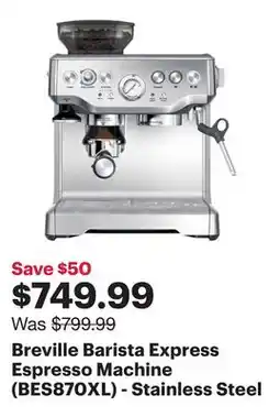 Best Buy Breville Barista Express Espresso Machine (BES870XL) - Stainless Steel offer