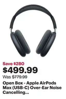 Best Buy Open Box - Apple AirPods Max (USB-C) Over-Ear Noise Cancelling Bluetooth Headphones - Midnight offer