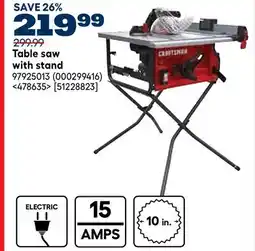 RONA CRAFTSMAN Table saw with stand offer