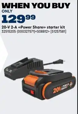 RONA Worx 20-V 2-A Power Share starter kit offer
