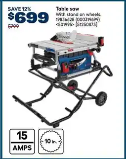RONA Table saw With stand on wheels offer
