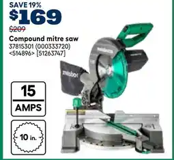 RONA Metabo HPT Compound mitre saw offer