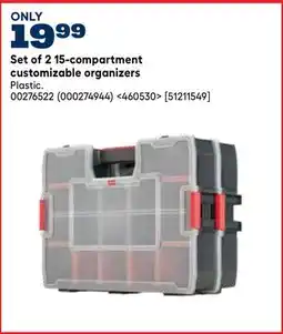 RONA CRAFTSMAN Set of 2 15-compartment customizable organizers offer