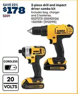 RONA DEWALT 2-piece drill and impact driver combo kit offer