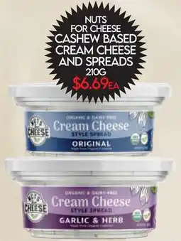 Fiesta Farms NUTS FOR CHEESE CASHEW BASED CREAM CHEESE AND SPREADS offer