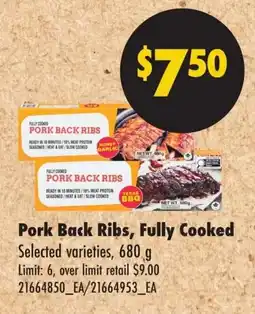 No Frills Pork Back Ribs, Fully Cooked offer