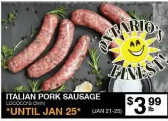 Lococo's Italian Pork Sausage offer