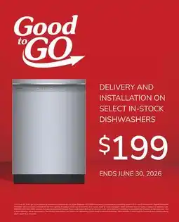 Goemans Appliances GOOD TO GO DISHWASHERS offer
