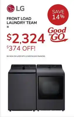 Goemans Appliances LG FRONT LOAD LAUNDRY TEAM offer