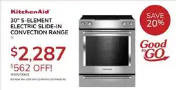 Goemans Appliances KITCHENAID 30 5-ELEMENT ELECTRIC SLIDE-IN CONVECTION RANGE offer