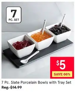 Kitchen Stuff Plus 7 Pc. Slate Porcelain Bowls with Tray Set offer