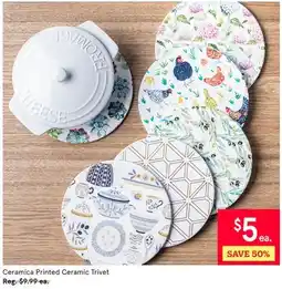 Kitchen Stuff Plus Ceramica Printed Ceramic Trivet offer