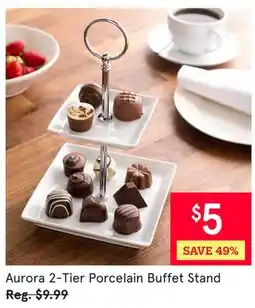 Kitchen Stuff Plus Aurora 2-Tier Porcelain Buffet Stand offer