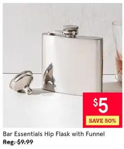 Kitchen Stuff Plus Bar Essentials Hip Flask with Funnel offer