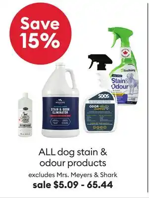 Petsmart dog stain & odour products offer
