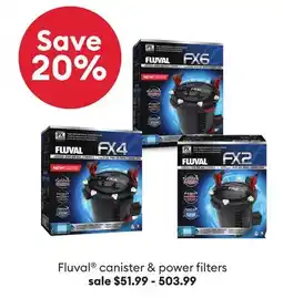 Petsmart Fluval canister & power filters offer
