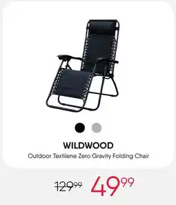 Meubles RD Wildwood - Outdoor Textilene Zero Gravity Folding Chair – Black offer