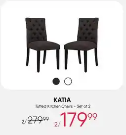 Meubles RD Katia - Tufted Chairs (Set of 2) - Grey offer