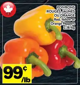 Supermarché PA POIVRONS ROUGES, JAUNES OU ORANGE | Red, Yellow or Orange Peppers offer