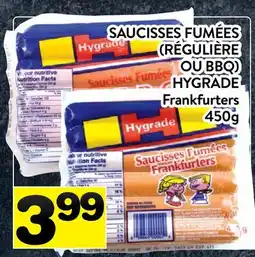 Supermarché PA SAUCISSES FUMÉES (RÉGULIÈRE OU BBQ) HYGRADE | FRANKFURTERS offer