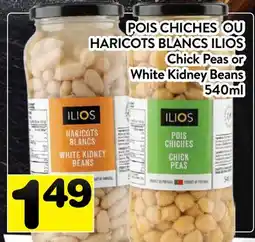 Supermarché PA POIS CHICHES OU HARICOTS BLANCS ILIOS | CHICK PEAS OR WHITE KIDNEY BEANS offer