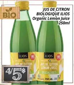 Supermarché PA JUS DE CITRON BIOLOGIQUE ILIOS/Organic Lemon Juice offer