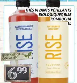 Supermarché PA THÈS VIVANTS PÉTILLANTS BIOLOGIQUES RISE KOMBUCHA offer