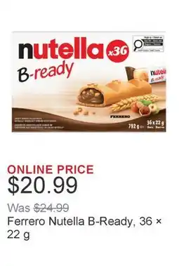 Costco Ferrero Nutella B-Ready, 36 × offer