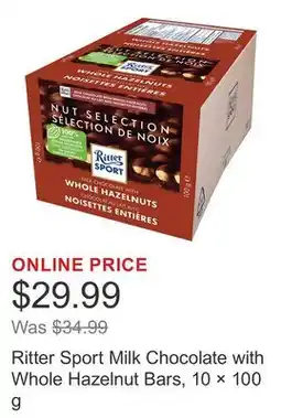 Costco Ritter Sport Milk Chocolate with Whole Hazelnut Bars, 10 × offer