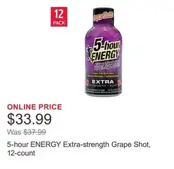 Costco 5-hour ENERGY Extra-strength Grape Shot, 12-count offer