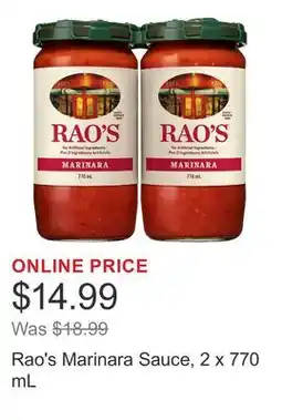 Costco Rao's Marinara Sauce offer