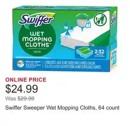 Costco Swiffer Sweeper Wet Mopping Cloths, 64 count offer