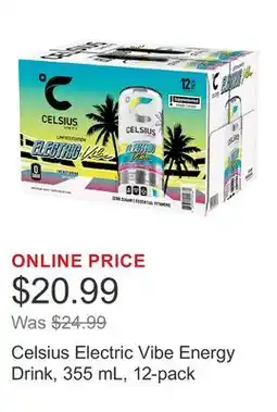 Costco Celsius Electric Vibe Energy Drink, 355 mL, 12-pack offer