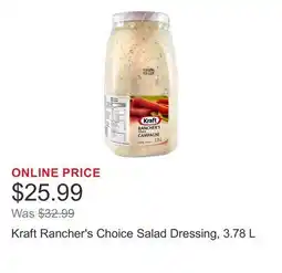 Costco Kraft Rancher's Choice Salad Dressing offer