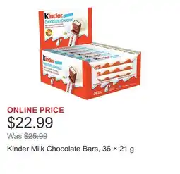 Costco Kinder Milk Chocolate Bars, 36 × offer