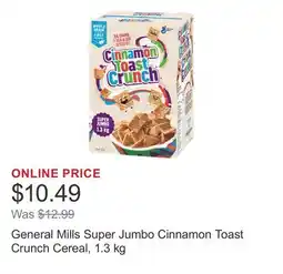 Costco General Mills Super Jumbo Cinnamon Toast Crunch Cereal offer