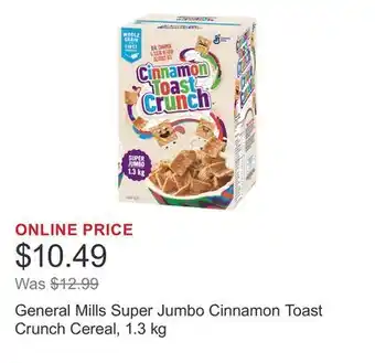 Costco General Mills Super Jumbo Cinnamon Toast Crunch Cereal offer