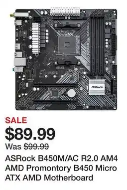 Newegg ASRock B450M/AC R2.0 AM4 AMD Promontory B450 Micro ATX AMD Motherboard offer