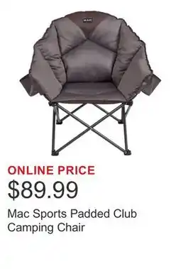 Costco Mac Sports Padded Club Camping Chair offer