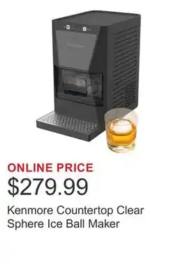Costco Kenmore Countertop Clear Sphere Ice Ball Maker offer