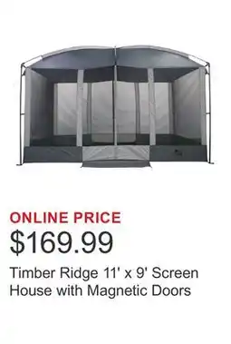 Costco Timber Ridge 11' x 9' Screen House with Magnetic Doors offer